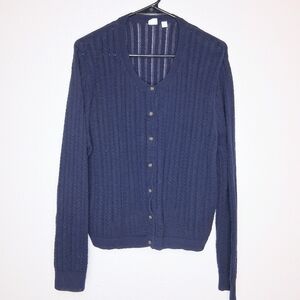 Gap Womens Button Up Knit Sweater Size XXL Dark Blue